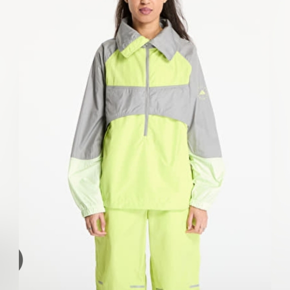 Adidas Stella Mccartney Women's Gray Green Vented Jacket Outdoor Aire Libre New